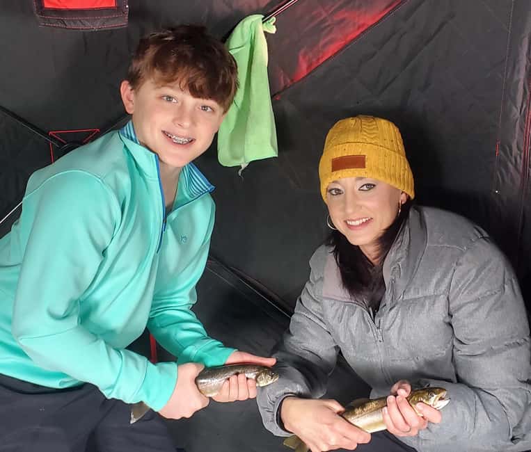 Anchorage: Ice Fishing Trip With Transportation - A heated tent changes the whole experience