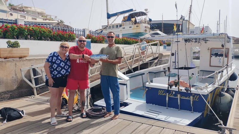 Bottom fishing & light trolling Puerto Calero, Lanzarote - Meeting Pepe and Jordan before departure