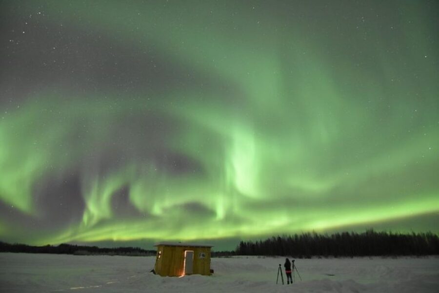 Chena Lake: Aurora Borealis Viewing & Ice Fishing Adventure - Why the heated cabin changes the ice-fishing experience