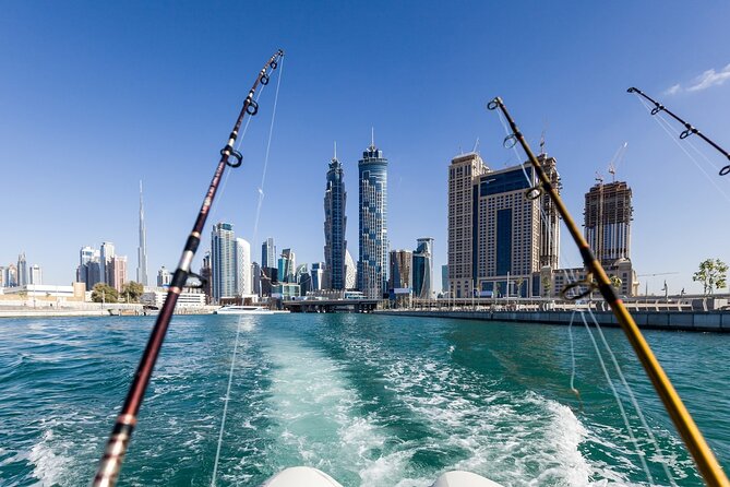Deep Sea Fishing Dubai - Fishing Trip on Boat - Ain Dubai, JBR, and the Palm from the water
