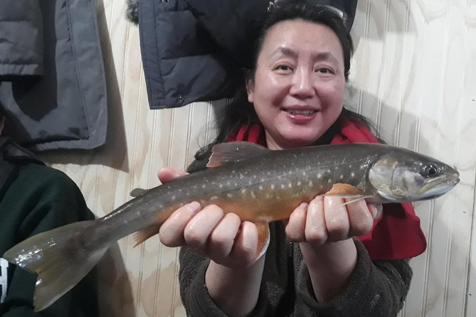 Fairbanks Ice Fishing Expedition in a Heated Cabin with Fish Cookout - Inside the heated cabin at about 75 degrees