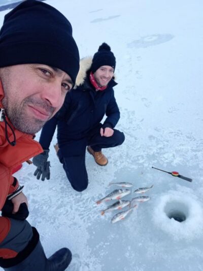 From Helsinki: Bodom Lake Ice Fishing with Food & Drinks