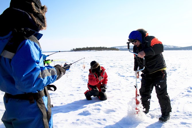 From Ivalo: Ice Fishing Safari to Lake Inari, reindeers & lunch - A sleigh ride across the winter silence