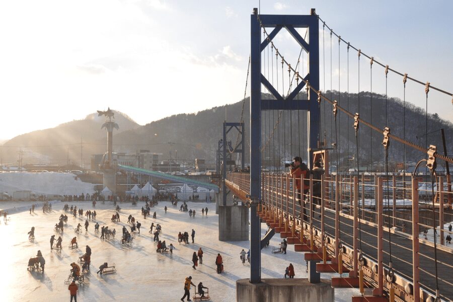 From Seoul: Hwacheon Ice Fishing and Lighting Festival Tour - The Garden of Morning Calm after dark