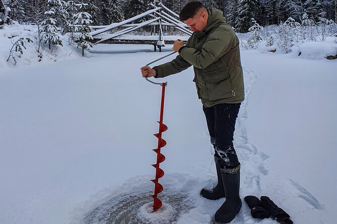 Half-Day Husky Safari and Salmon Ice Fishing Experience - Starting with salmon ice fishing