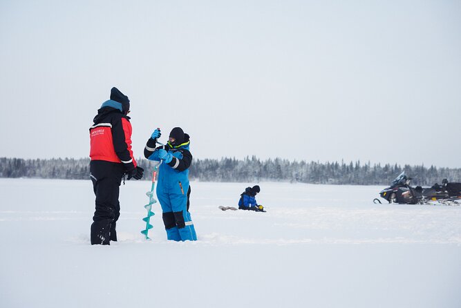 Ice Fishing and Snowmobile Safari Combo in Lapland - Families, children, and the shared ride