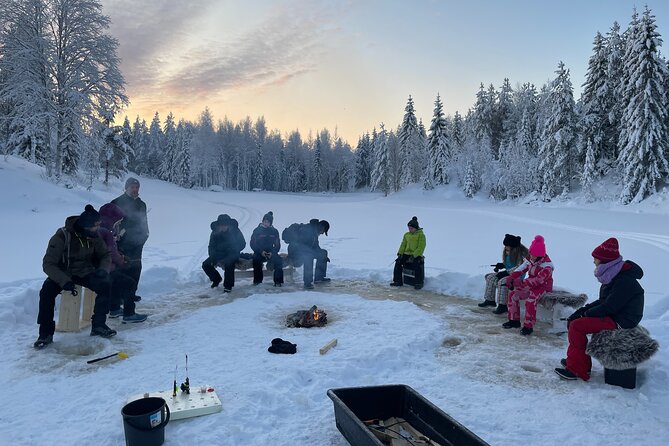 Ice fishing experience - A quiet start at a private Lapland pond