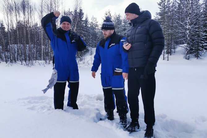 ICE FISHING experience - Cutting the hole is half the fun