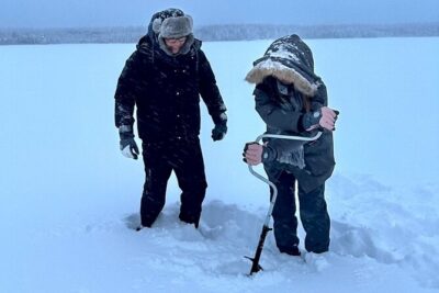 Ice Fishing with Snowmobiles