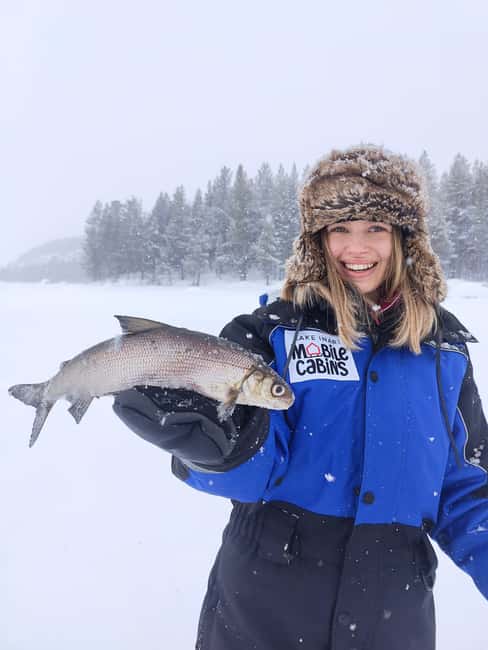 Inari: 2 hour Ice Fishing at Lake Inari - From Inari village to the frozen lake
