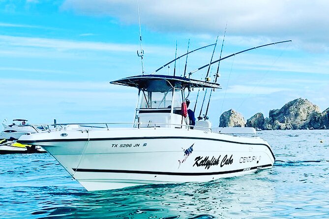 Kellyfish Cabo Sportfishing (Our bigger boat!) - Passing the Arch before the lines go out