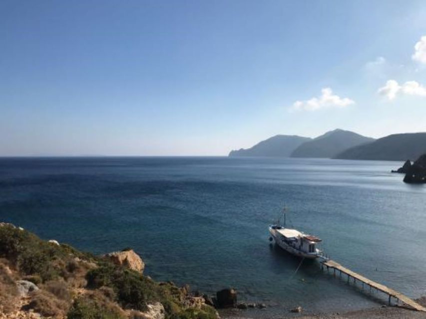 Kos: Kefalos Bay Boat Cruise with Fishing, Swimming, & Meal - Stone painting for children and adults