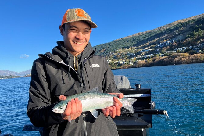 Lake Hāwea: 6 hour Fishing Adventure by Boat - A small boat and a guide called Ollie