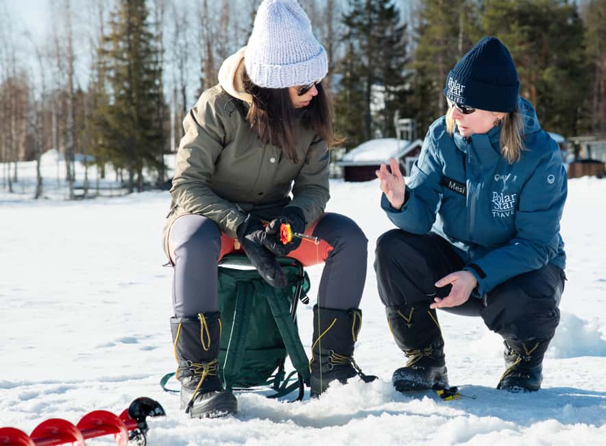 Levi: Arctic Ice-Fishing Experience - Campfire warmth, hot drinks, and a possible fresh catch