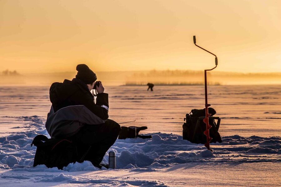 Levi: Ice Fishing on a Frozen Lake - Learning how ice fishing works