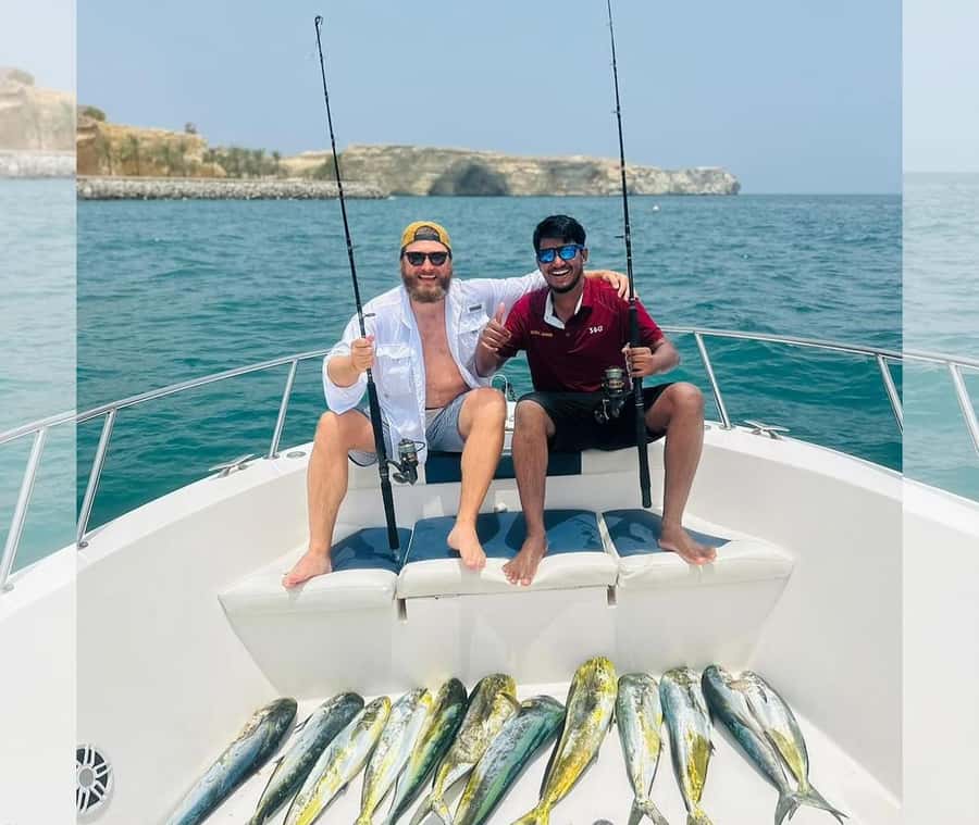 Muscat: Fishing Trip with Equipments - What the semi-shaded speedboat means in practice