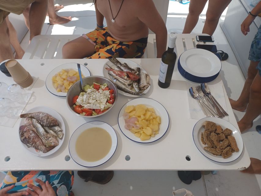 Naxos: Private Fishing Trip with Catch & Cook Onboard Meal - The first swim and the Schoinousa crossing