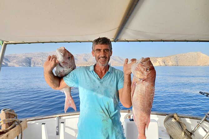 Naxos private fishing trips, lunch on board & island hopping - Swimming, snorkeling, and SUP time