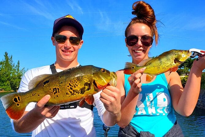 Peacock Bass Fishing Trip near Miami South Beach - Blue Lagoon and Miami Beach from the water