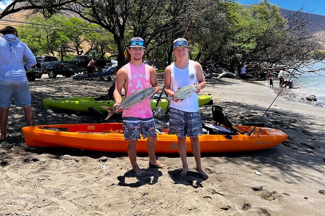 Pelagic Kayak Fishing Charter Lahaina - Catching bait before looking for bigger fish