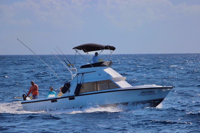 Private fishing charter Bertram 31ft 6 pax max if you don't fish you don't pay - Trolling, bottom fishing, and the catch
