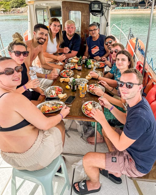 Rhodes: Captain Manolis Fishing Trip with BBQ and Swimming - The barbecue: simple food, good setting
