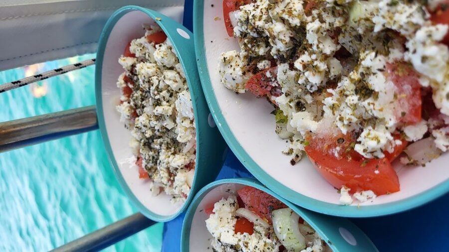 Rhodes: Fishing Trip, Snorkelling, BBQ, & Professional Guide - A Greek lunch cooked on the boat