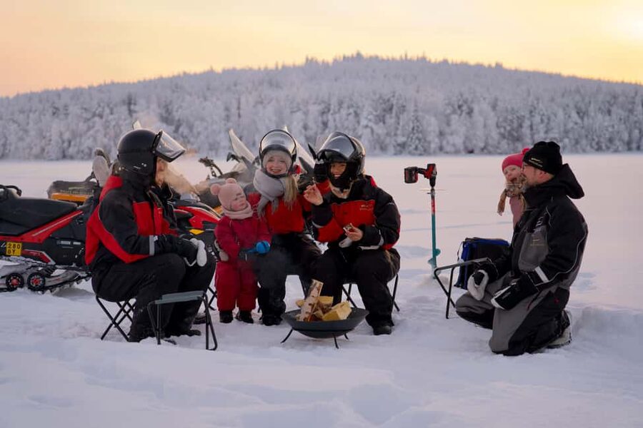 Rovaniemi: Ice Fishing and Snowmobile Tour with Snacks - From Rovaniemi to the frozen lake