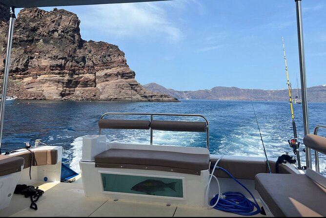 Santorini Fishing Private Cruise boat tour - BBQ, Snorkeling - Fishing near the volcano with Captain Makis