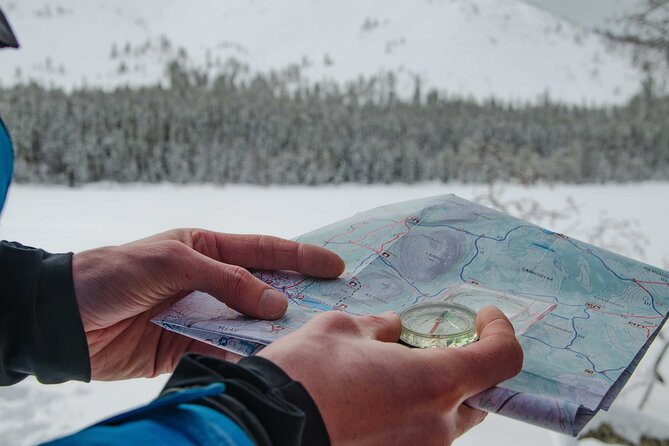 Snowshoeing Adventure with Ice-Fishing, Fire and Survival - Learning to navigate with a map and compass